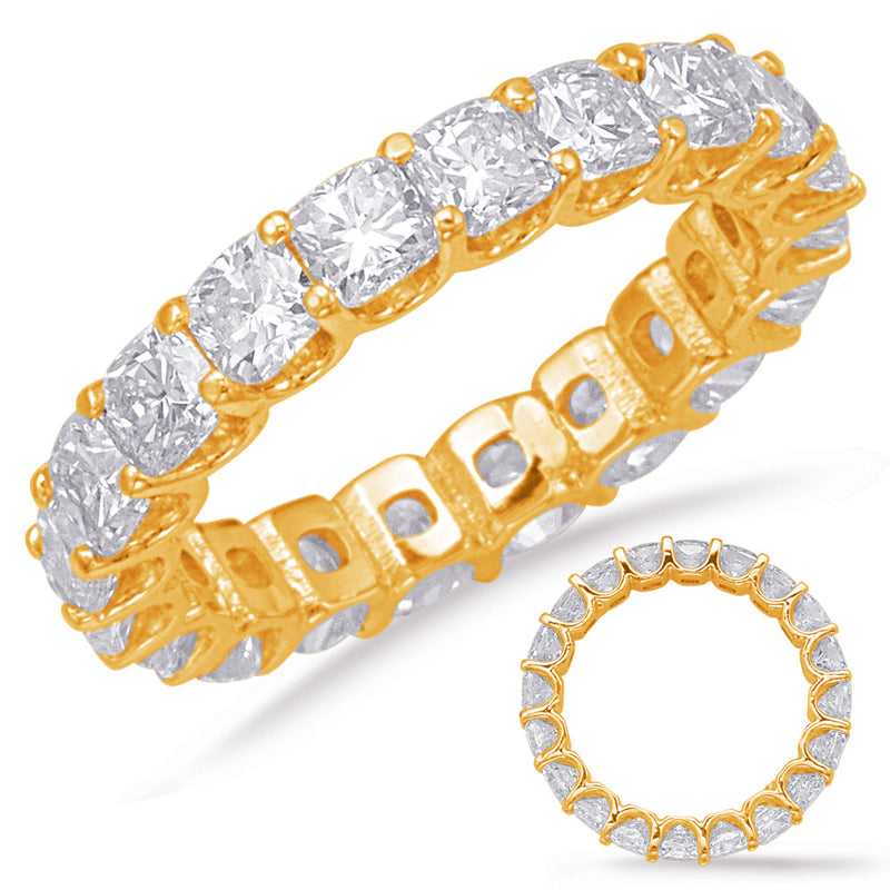 Yellow Gold Cushion Cut Eternity Band - D4534-408YG