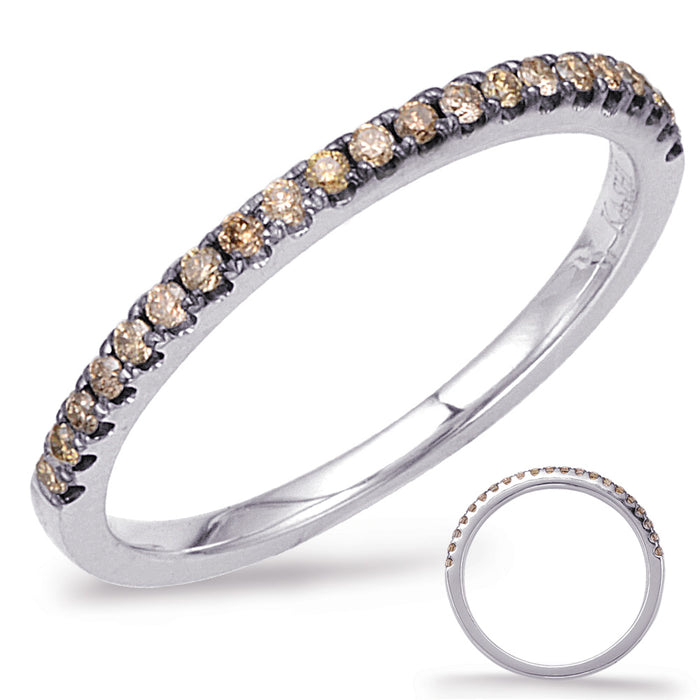 White Gold Champaign Diamond Band - D4586CHWG