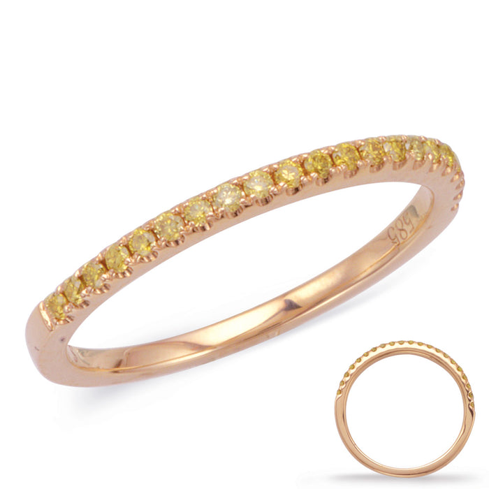 Yellow Diamond Wedding Band Rose Gold - D4586YDRG