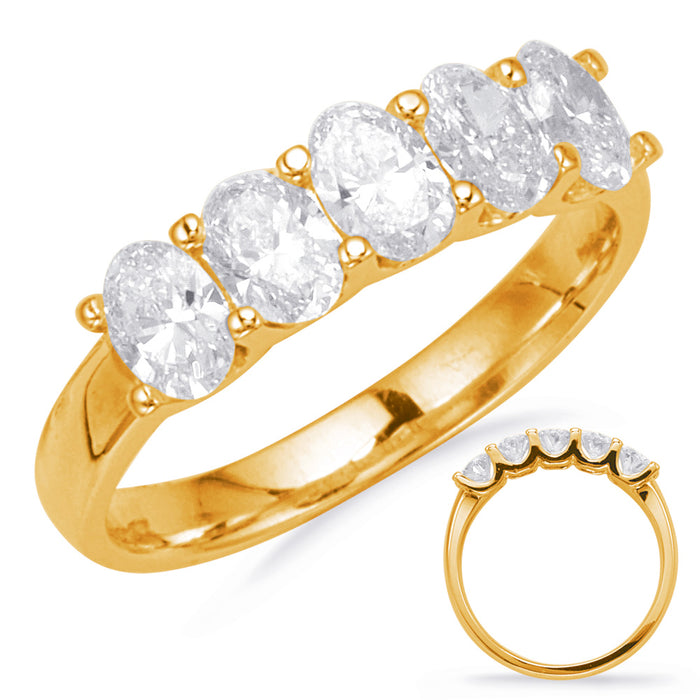 Yellow Gold Oval Diamond Band - D4660-3.8MYG