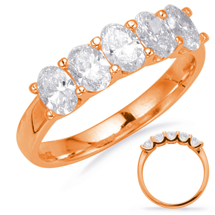 Rose Gold Oval Diamond Band - D4660-5.2MRG