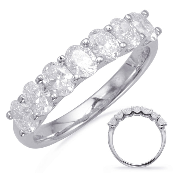 White Gold Oval Diamond Band - D4661-3.8MWG