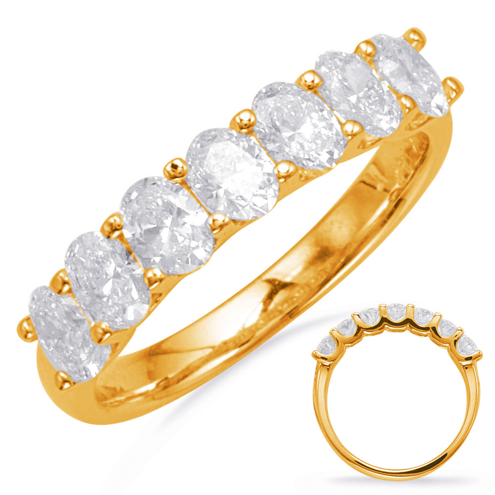 Yellow Gold Oval Diamond Band - D4661-3.8MYG