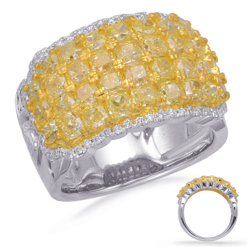 Yellow White & Yellow Dia Fashion Ring - D4715YDYW