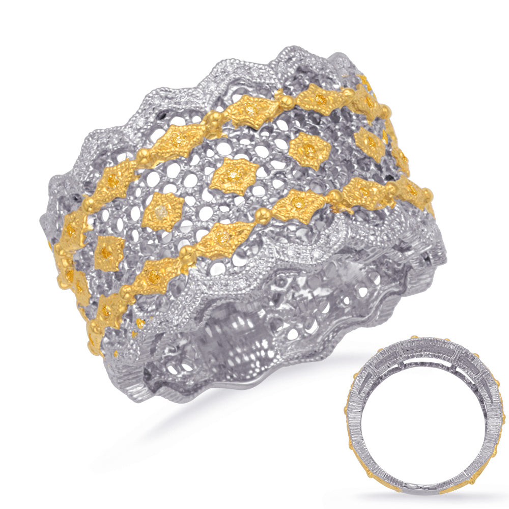 Yellow White & Yellow Dia Fashion Ring - D4717YDYW