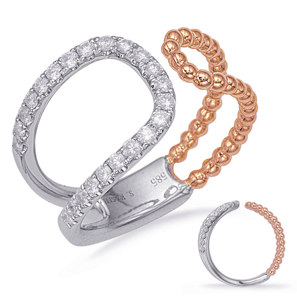 Rose & White Gold Diamond Fashion Ring - D4724RW