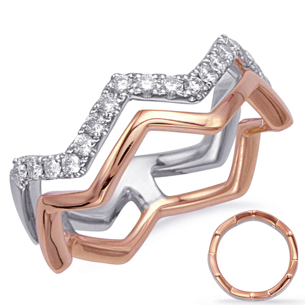 Rose & White Gold Diamond Fashion Ring - D4725RW