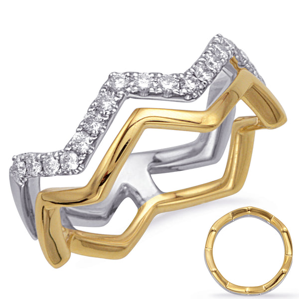 Yellow & White Gold Diamond Fashion Ring - D4725YW
