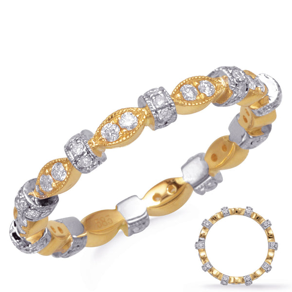 Yellow & White Stackable Eternity Band - D4734-6YW