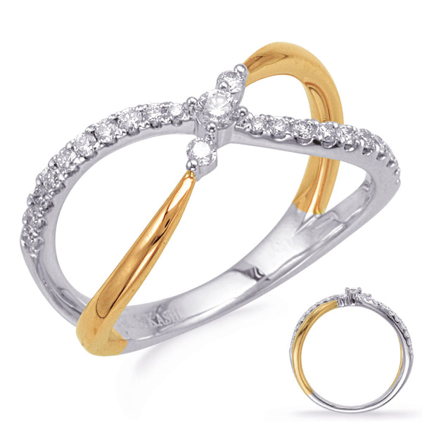 Yellow & White Gold Diamond Fashion Ring - D4737YW
