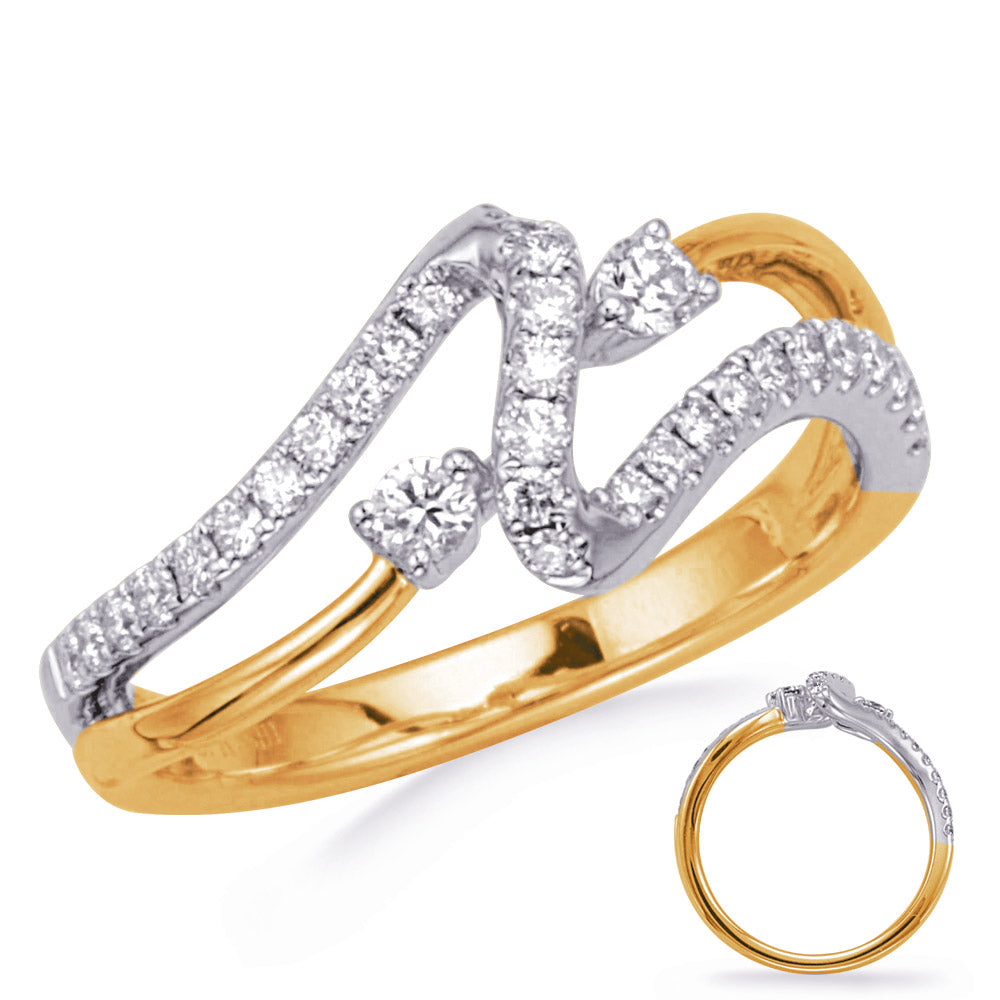 White & Yellow Gold Diamond Ring - D4775YW