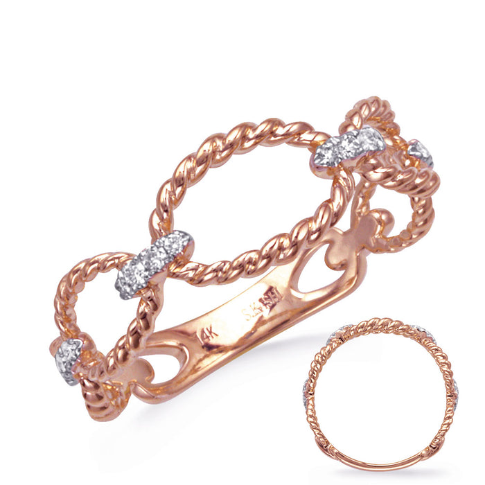 White & Rose Gold Diamond Ring - D4822RW