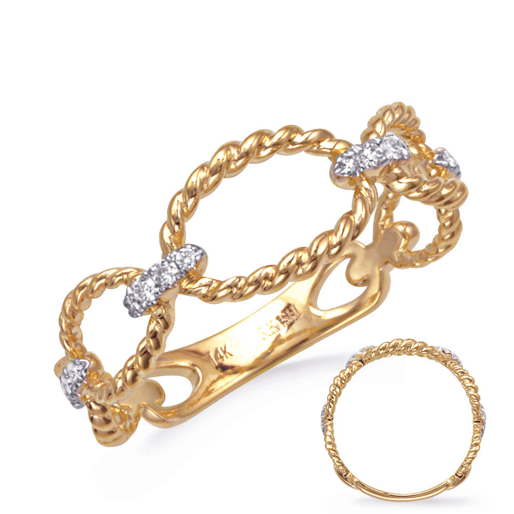 White & Yellow Gold Diamond Ring - D4822YW