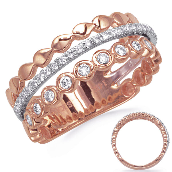 Rose & White Gold Diamond Ring - D4846RW