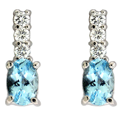 Aquamarine & Diamond Earring - E1303-AQWG