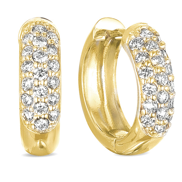 Yellow Gold Pave Earring - E1308