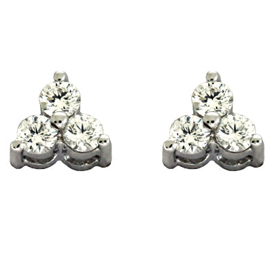 White Gold Diamond Stud Earring - E7110WG