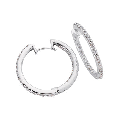 Diamond Hoop Earring 1.0 Inch - E7309WG