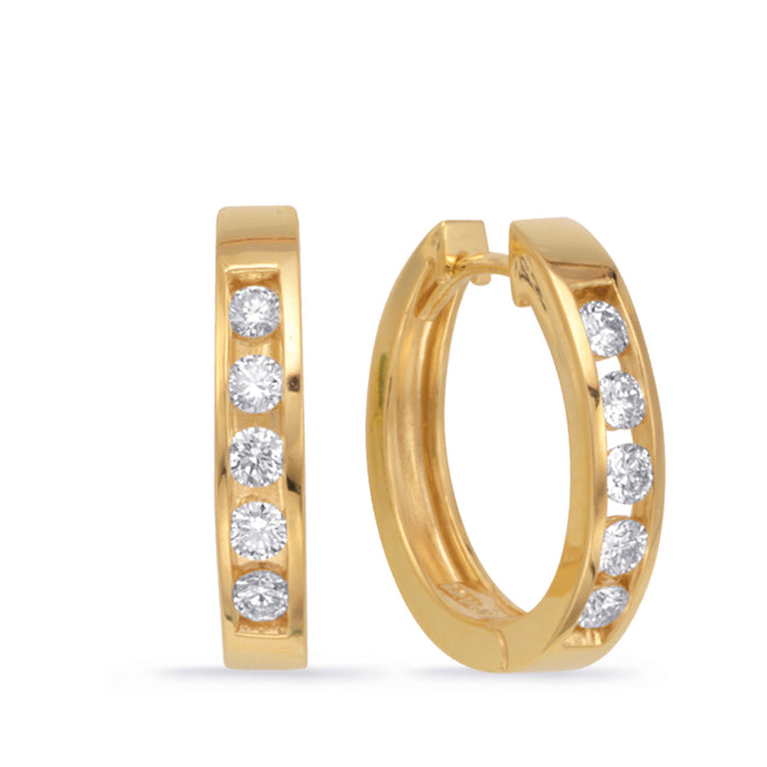 Yellow Gold Diamond Earring - E7351YG