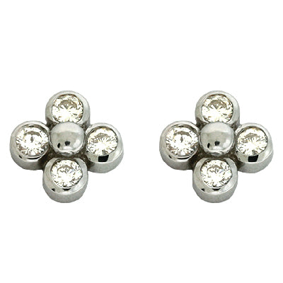 White Gold Diamond Stud Earring - E7379WG