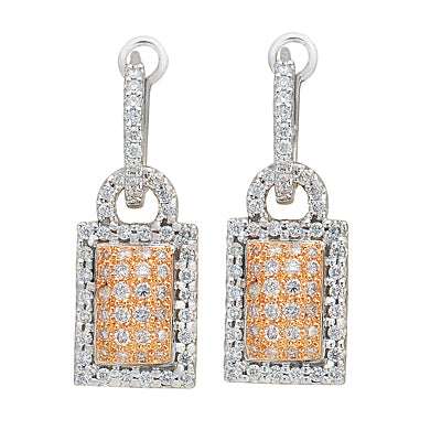 Rose & White Gold Diamond Earring - E7461WG