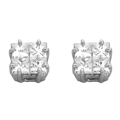 White Gold Diamond Stud Earring - E7471WG