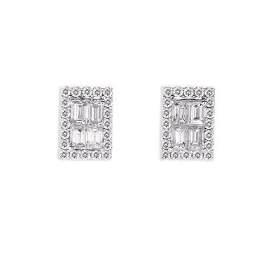 White Gold Diamond Stud Earring - E7490WG