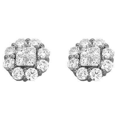 White Gold Diamond Stud Earring - E7503WG