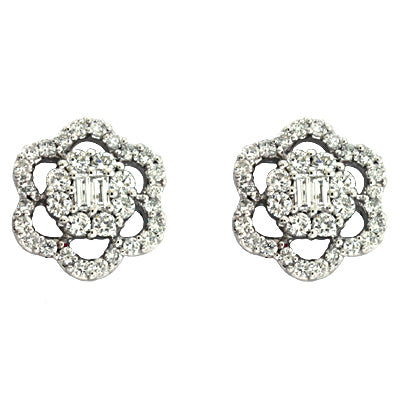 White Gold Diamond Stud Earring - E7509WG