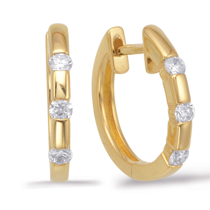 Yellow Gold Huggie Earring - E7543YG