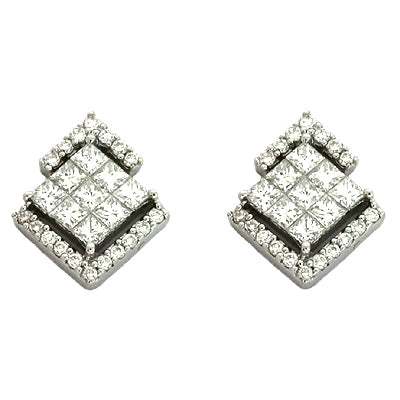 White Gold Diamond Stud Earring - E7544WG