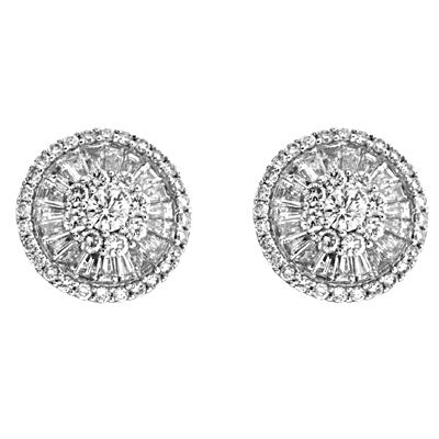 White Gold Diamond Stud Earring - E7552WG