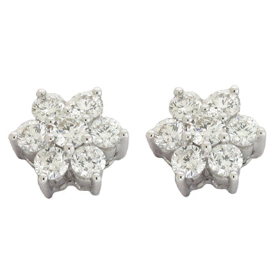 White Gold Diamond Stud Earring - E7557WG