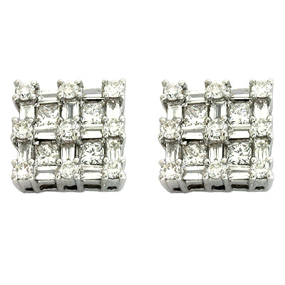 White Gold Diamond Stud Earring - E7570WG
