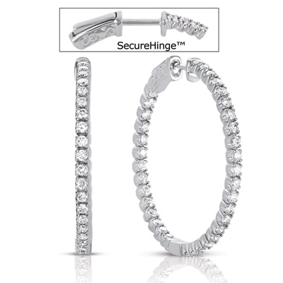 1.5 Inch  Securehinge Hoop Earring - E7681WG