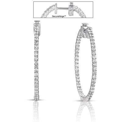 1.5 Inch  Securehinge Hoop Earring - E7684WG