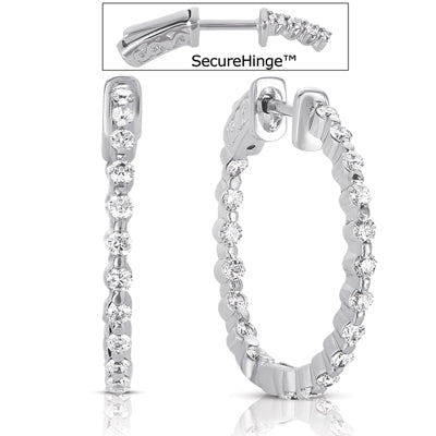 1 Inch Securehinge Hoop Earring - E7692WG