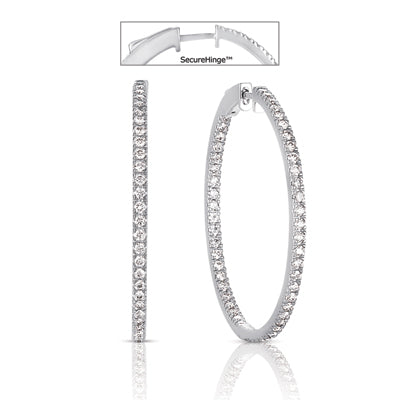 1.5 Securehinge Hoop Earring White Gold - E7696WG