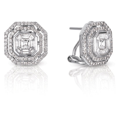 White Gold Diamond Stud Earring - E7698WG