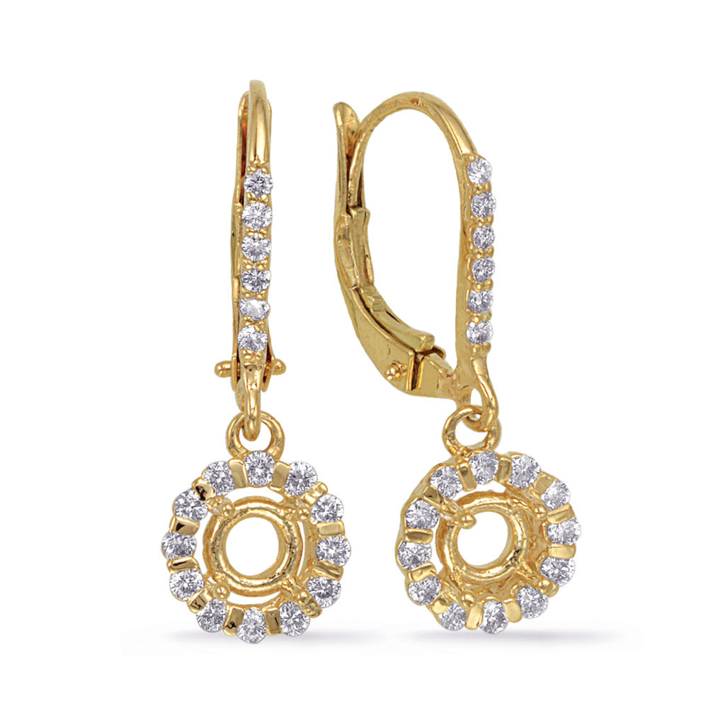 Yellow Gold Earring. For 2 X 33 Pt - E7726-1YG