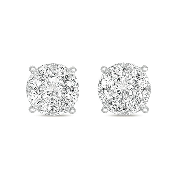 White Gold Diamond Stud Earring - E7755WG