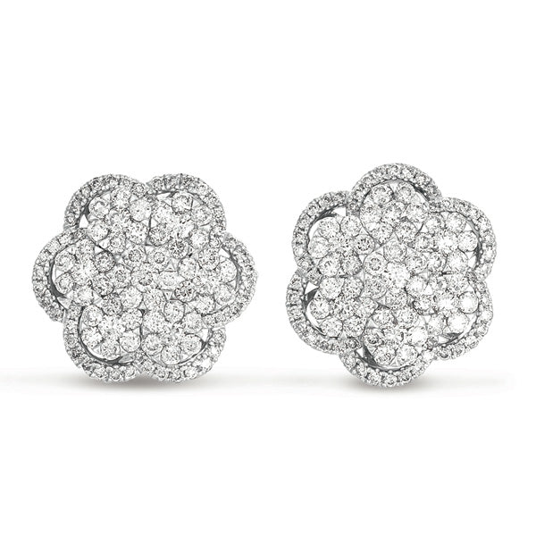 White Gold Diamond Stud Earring - E7757WG