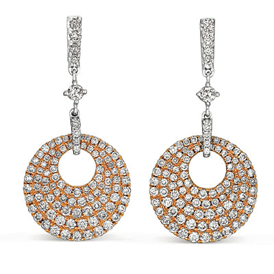 White & Rose Gold Diamond Earring - E7764RW