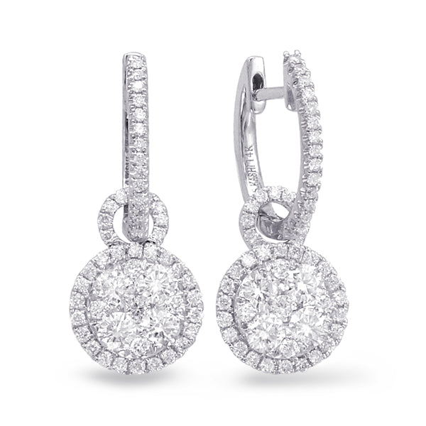 White Gold Diamond Hoop Earring - E7829WG