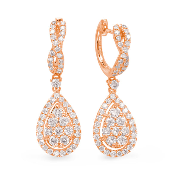 Rose Gold Diamond Hoop Earring - E7832RG