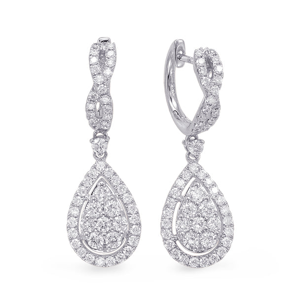 White Gold Diamond Hoop Earring - E7832WG