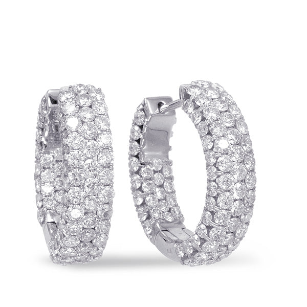 White Gold Diamond Hoop Earring - E7836WG