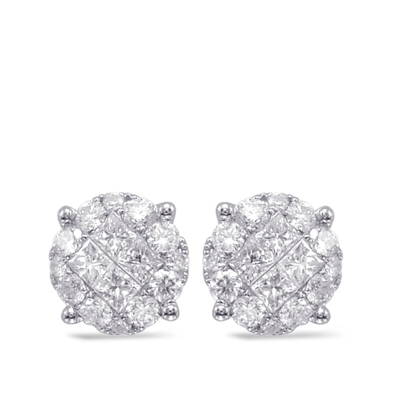 White Gold Diamond Earring - E7840WG