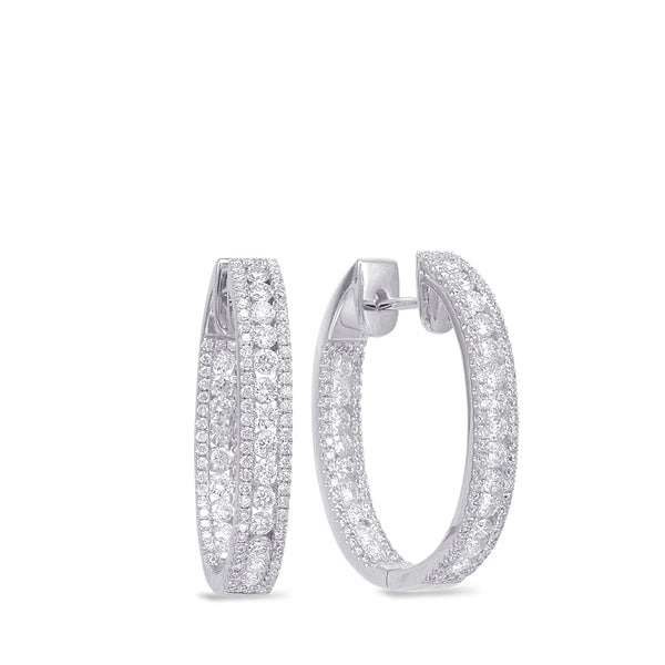 Diamond Hoop Oval Earring - E7844WG