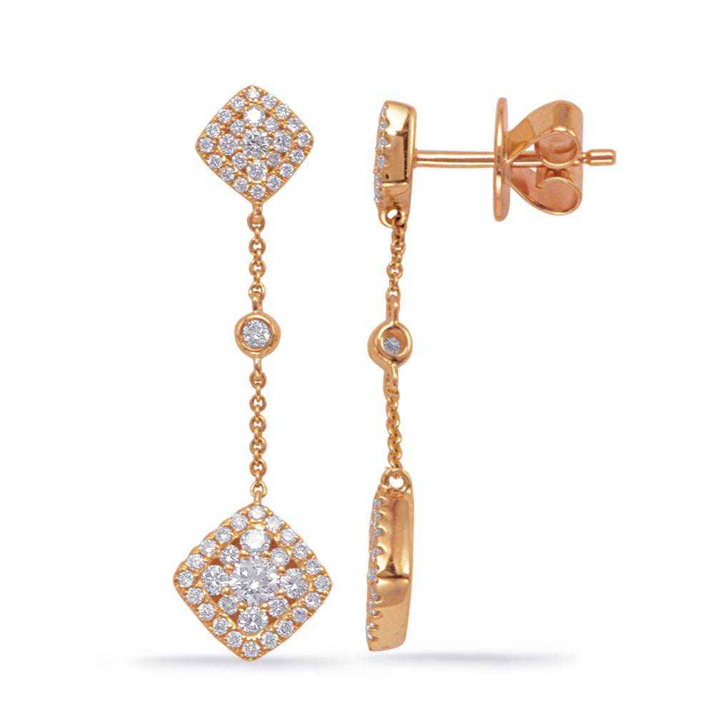Rose Gold Diamond Earring - E7854RG